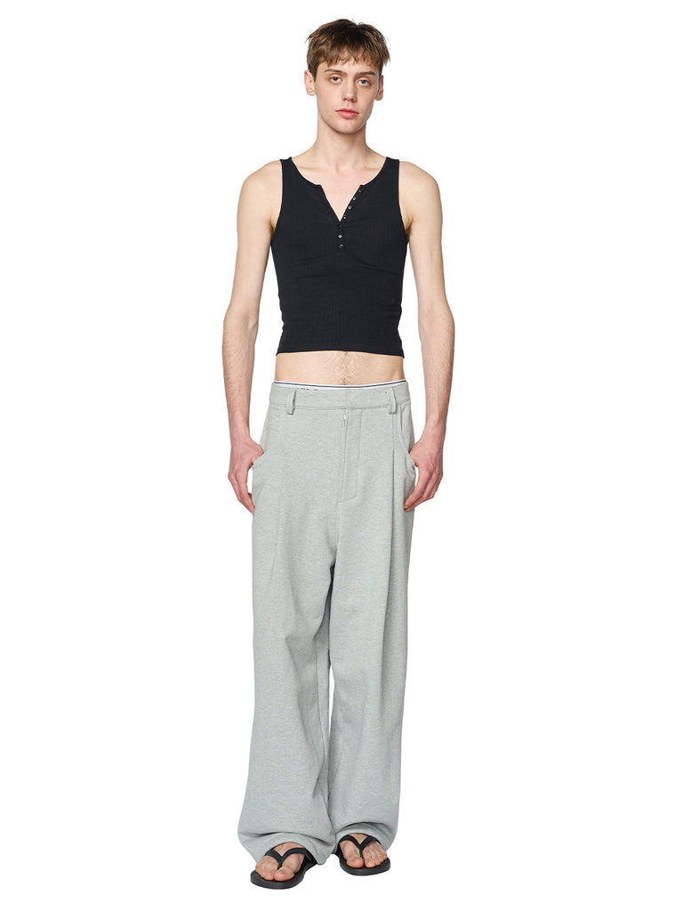 レイブレス(LABELESS)  GRAY TUCKED SWEATPANTS