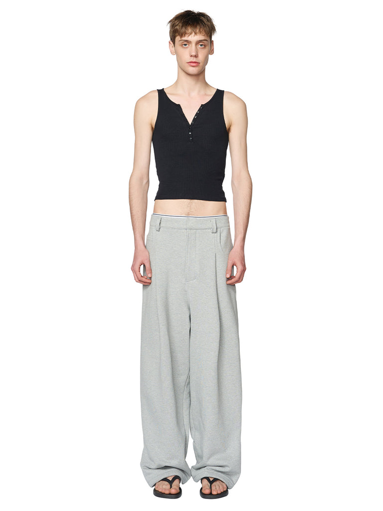 レイブレス(LABELESS)  GRAY TUCKED SWEATPANTS