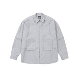 アジョバイアジョ(AJOBYAJO) Layered Vest Oxford Shirt [LIGHT GREY]