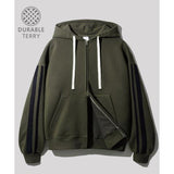 JEMUT (ジェモッ) Side Track Hood Zip Up Khaki OYHD2546