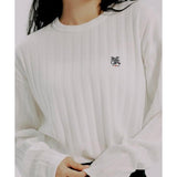 ROMANTIC CROWN(ロマンティック クラウン) WIDE KNIT CREWNECK_WHITE