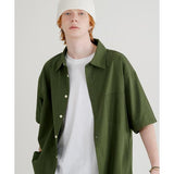 ダブルユーブイプロジェクト(WV PROJECT) Multi oxford 1/2 sleeve shirt khaki JNSS7722