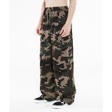 Odd Studio (オッドスタジオ) Parachute Washsing Cotton Wide Cargo Pants - camo