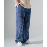 EZKATON (エズカートン) Bleach Washing Wide Denim Pants Vintageblue SHSP6708