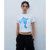 NCOVER(エンカバー)TWISTED LOGO CROP TSHIRT-WHITE