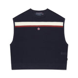 ROMANTIC CROWN(ロマンティック クラウン) DOUBLE LINE WAFFLE KNIT VEST_NAVY