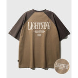 JEMUT (ジェモッ) Lightning Raglan Short T-Shirts BeigeBrown SOST2569