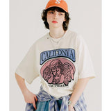 ダブルユーブイプロジェクト(WV PROJECT) Los-angel 1/2 sleeve t-shirts creamgray JJST7725