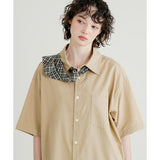 ダブルユーブイプロジェクト(WV PROJECT) Multi oxford 1/2 sleeve shirt beige JNSS7722