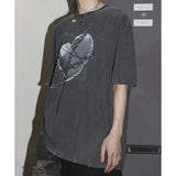 イーエスシースタジオ(ESC STUDIO) pigment washing heart t-shirt (darkgrey)