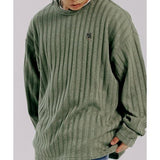 ROMANTIC CROWN(ロマンティック クラウン) WIDE KNIT CREWNECK_KHAKI
