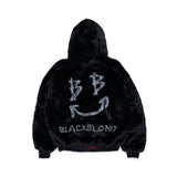 ブラックブロンド(BLACKBLOND) BBD Sprayed Smile Logo Fur Hood Jacket (Black)