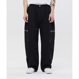 ROMANTIC CROWN(ロマンティック クラウン) BIKER WASHED WIDE PANTS_BLACK