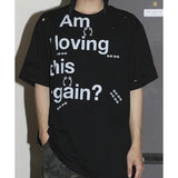 イーエスシースタジオ(ESC STUDIO) damage washing piercing t-shirt (black)