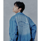 ROMANTIC CROWN(ロマンティック クラウン) Shining Logo Washed Denim Jacket Blue