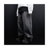 ブラックブロンド(BLACKBLOND) BBD Leopard Classic Smile Logo Denim Pants (Vintage Black)