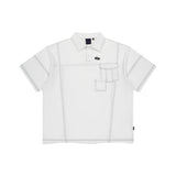 ROMANTIC CROWN(ロマンティック クラウン) DOUBLE POCKET STITCH PIQUE SHIRT_WHITE
