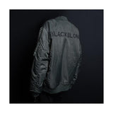 ブラックブロンド(BLACKBLOND) BBD Ripped Custom Sprayed logo MA-1 Bomber Jacket (Khaki)