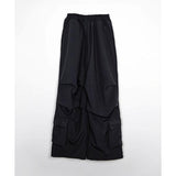 MYDEEPBLUEMEMORIES(マイディープブルーメモリーズ) Two Tuck Nylon Pants in Black