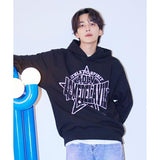 アクメドラビ(acme' de la vi) PREPPY LOGO CRACK PRINTING HOODIE BLACK