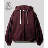 JEMUT (ジェモッ) Side Track Hood Zip Up Burgundy OYHD2546