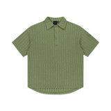 ROMANTIC CROWN(ロマンティック クラウン) DAMAGE COLLAR POLO SHIRT_GREEN
