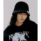 ROMANTIC CROWN(ロマンティック クラウン) SHINING KNIT BUCKET HAT_BLACK