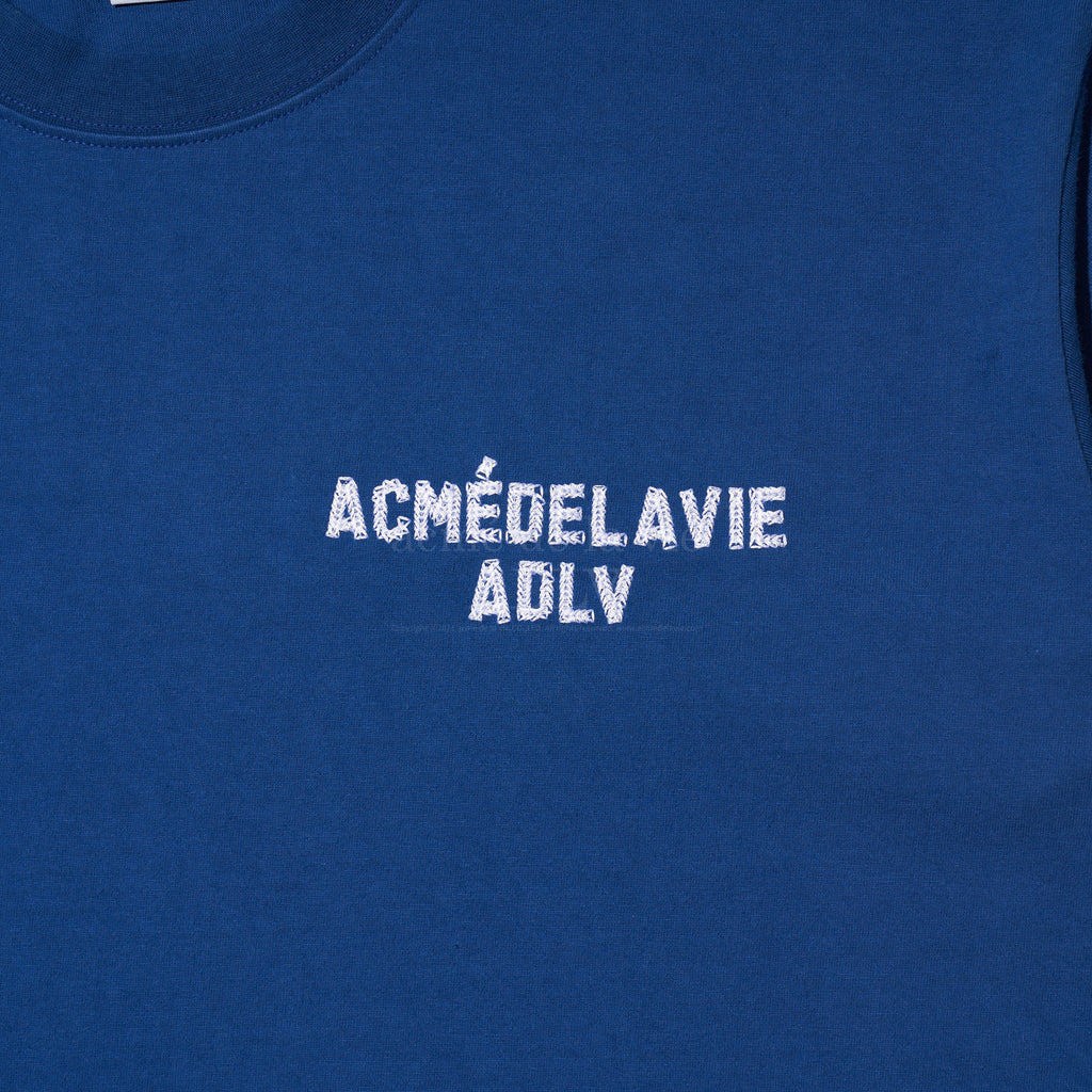 アクメドラビ(acme' de la vie)  ADLV STITCH EMBROIDERED SHORT SLEEVE T-SHIRT BLUE