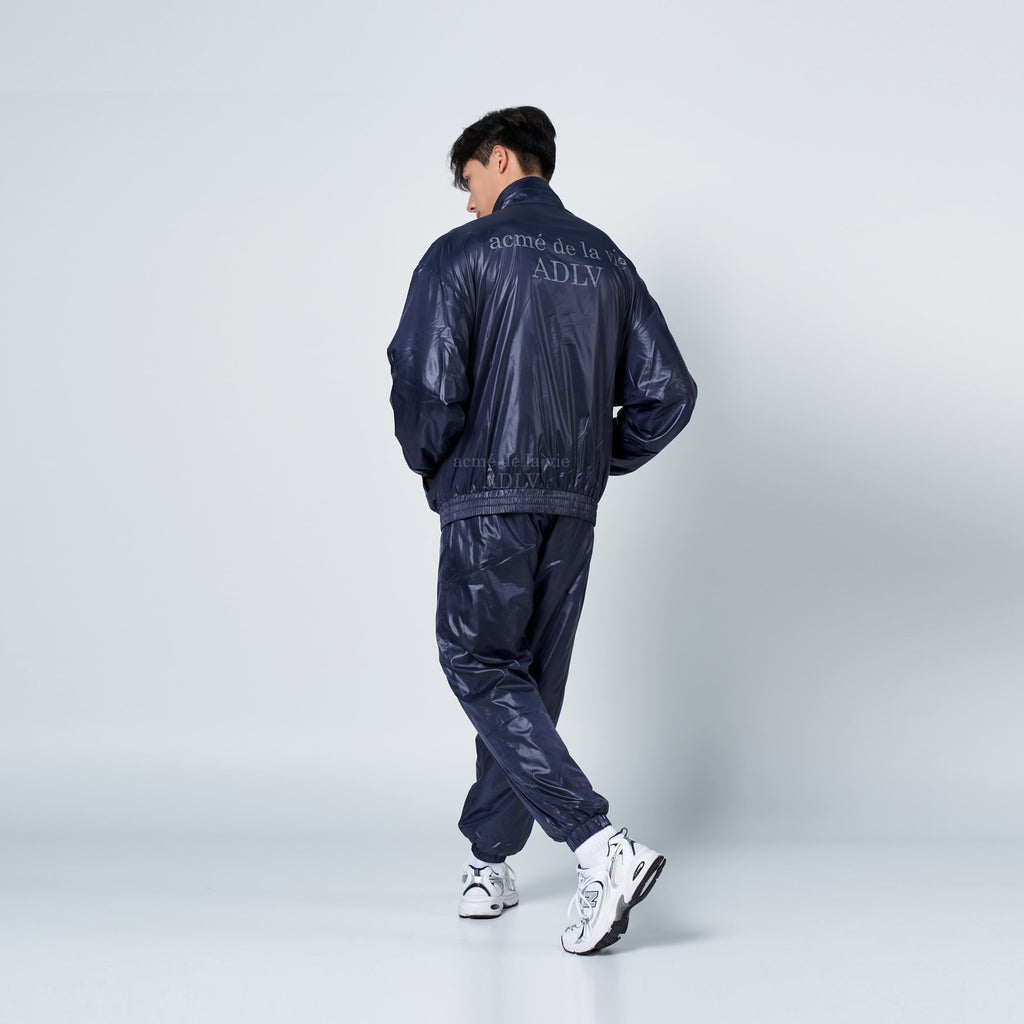 アクメドラビ(acme' de la vie) GLOSSY WOVEN SET-UP JACKET NAVY