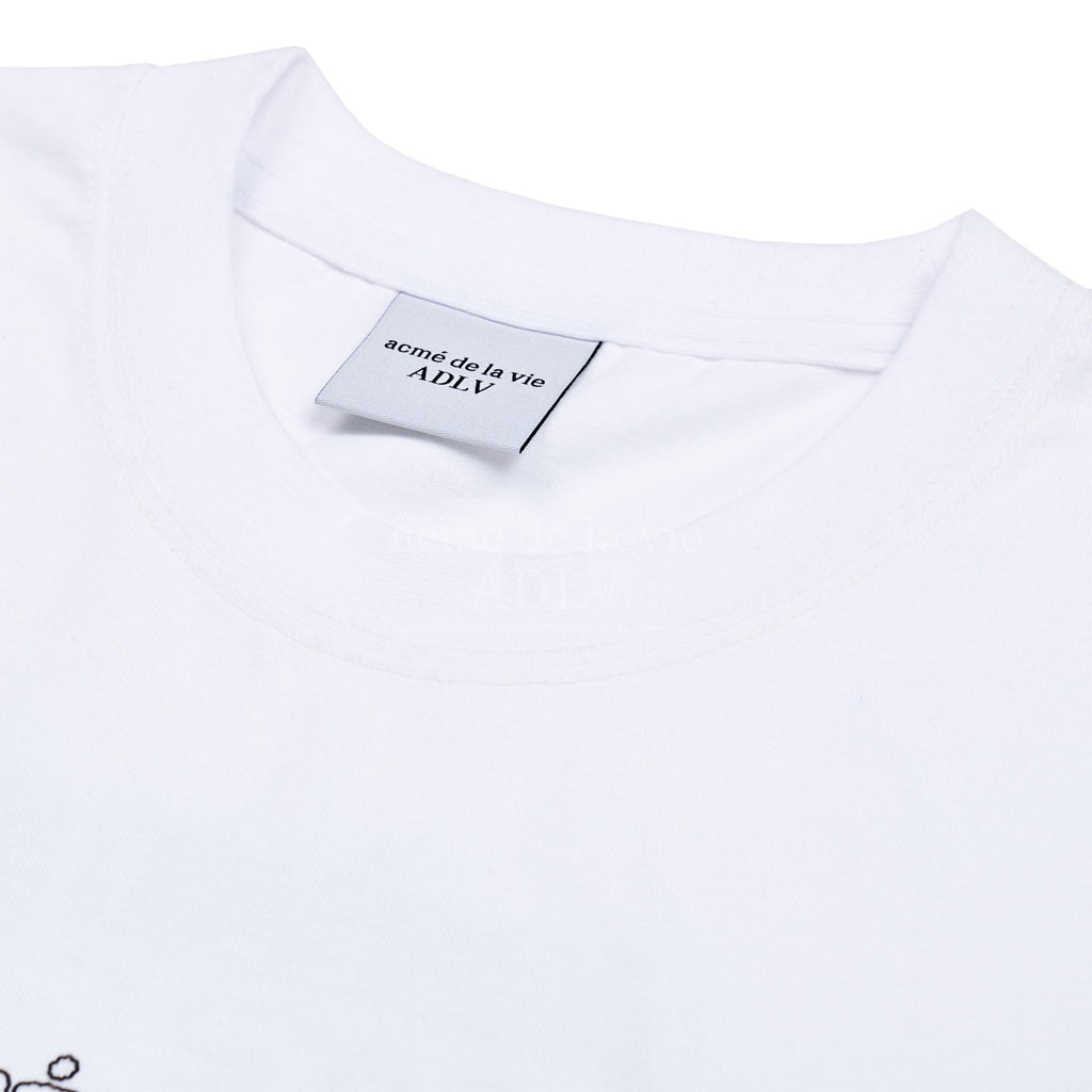 アクメドラビ(acme' de la vie) BLUE TEDDY BEAR SHORT SLEEVE T-SHIRT WHITE