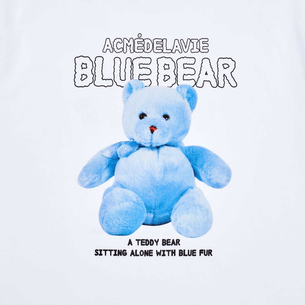 アクメドラビ(acme' de la vie) BLUE TEDDY BEAR SHORT SLEEVE T-SHIRT WHITE