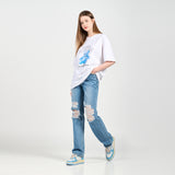 アクメドラビ(acme' de la vie) BLUE TEDDY BEAR SHORT SLEEVE T-SHIRT WHITE