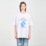 アクメドラビ(acme' de la vie) BLUE TEDDY BEAR SHORT SLEEVE T-SHIRT WHITE