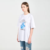 アクメドラビ(acme' de la vie) BLUE TEDDY BEAR SHORT SLEEVE T-SHIRT WHITE