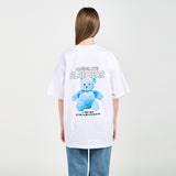 アクメドラビ(acme' de la vie) BLUE TEDDY BEAR SHORT SLEEVE T-SHIRT WHITE