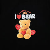 アクメドラビ(acme' de la vie)  I LOVE TEDDY BEAR SHORT SLEEVE T-SHIRT BLACK