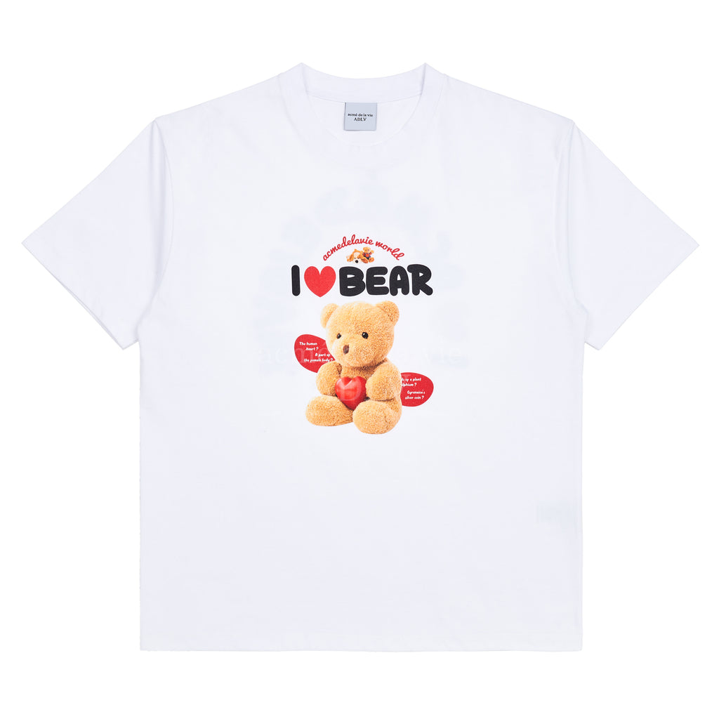 アクメドラビ(acme' de la vie) I LOVE TEDDY BEAR SHORT SLEEVE T-SHIRT WHITE