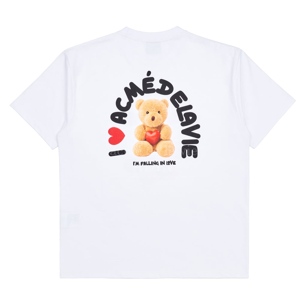 アクメドラビ(acme' de la vie) I LOVE TEDDY BEAR SHORT SLEEVE T-SHIRT WHITE