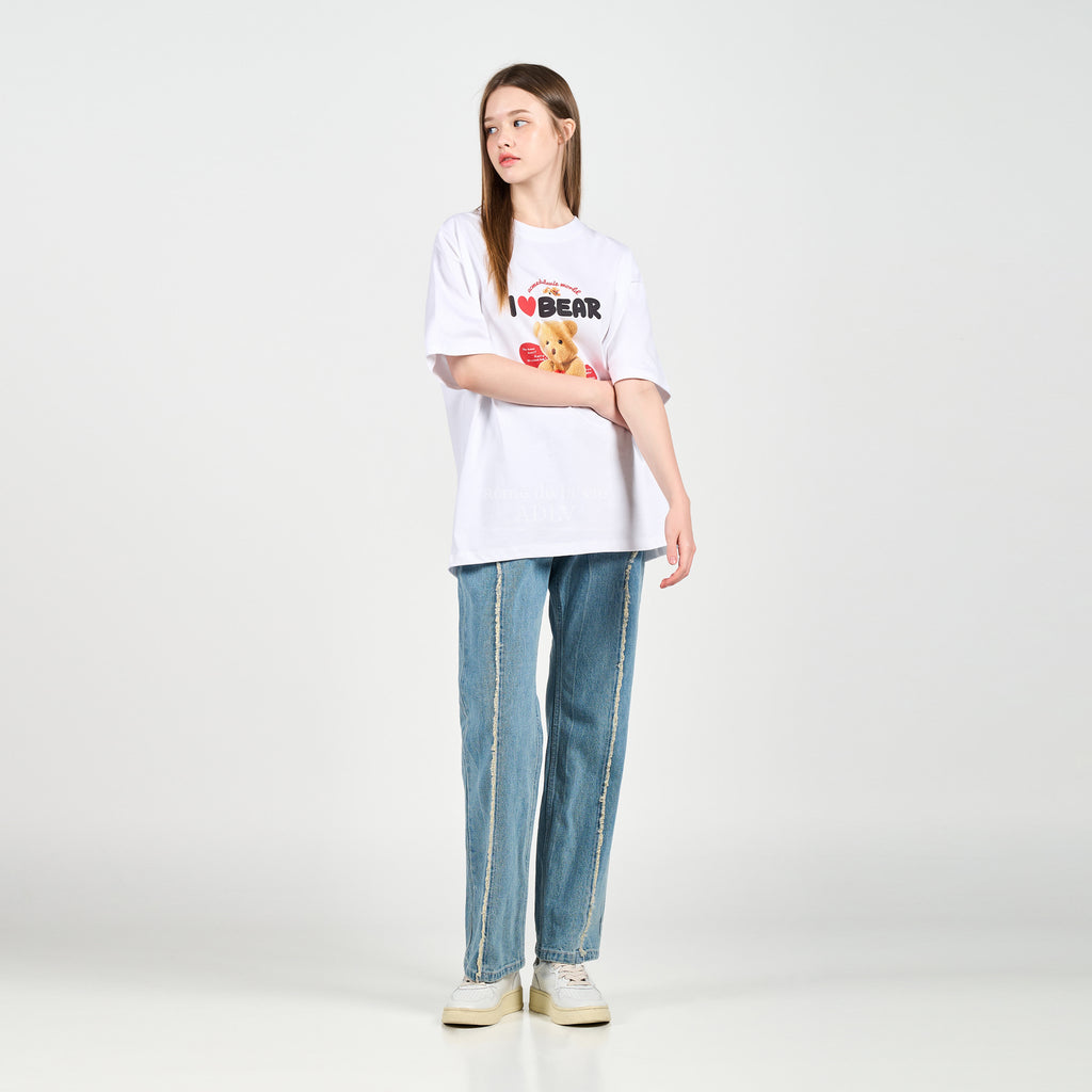 アクメドラビ(acme' de la vie) I LOVE TEDDY BEAR SHORT SLEEVE T-SHIRT WHITE