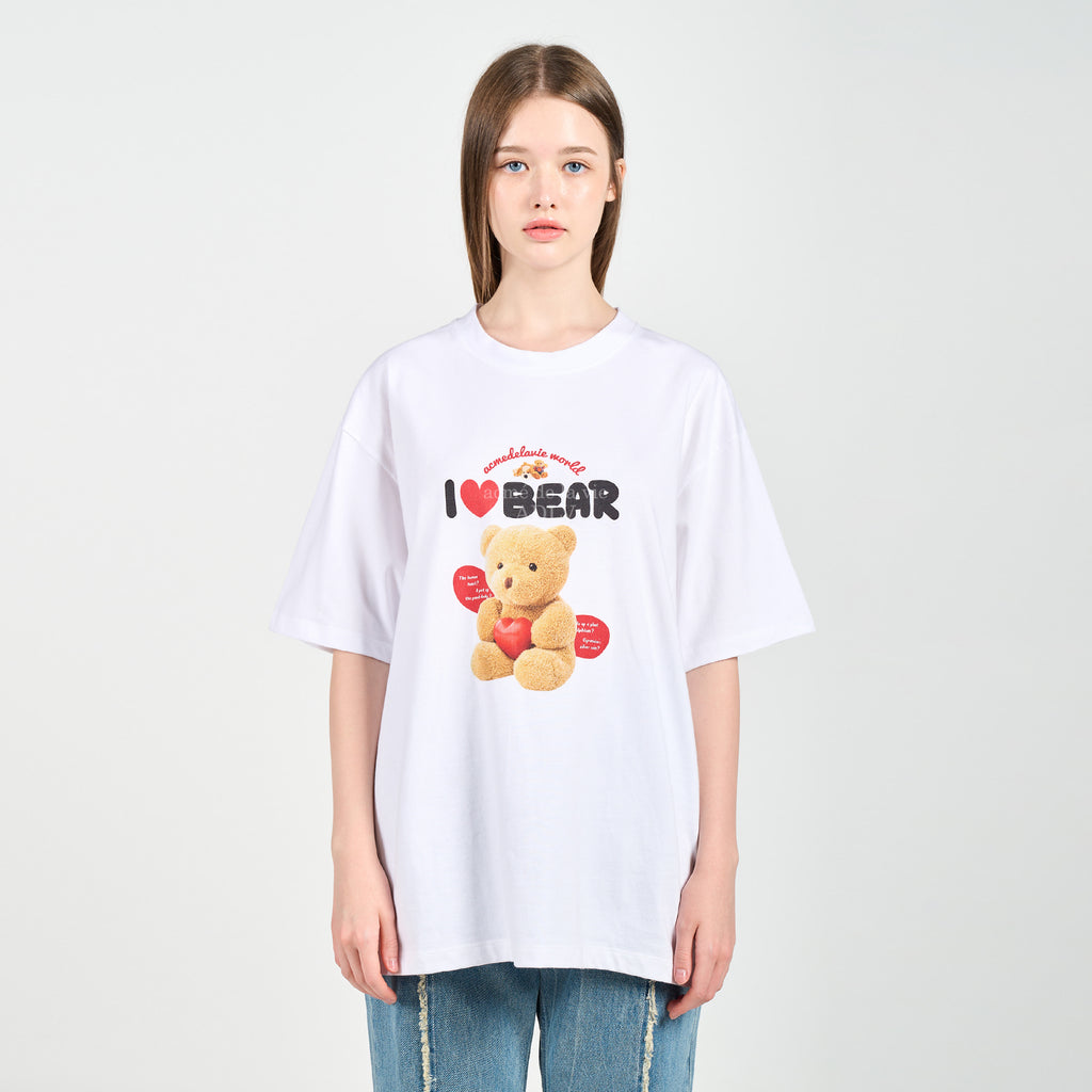 アクメドラビ(acme' de la vie) I LOVE TEDDY BEAR SHORT SLEEVE T-SHIRT WHITE