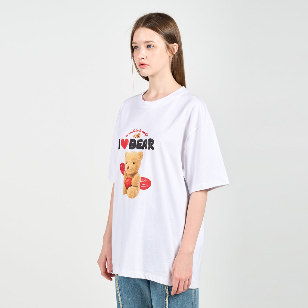 アクメドラビ(acme' de la vie) I LOVE TEDDY BEAR SHORT SLEEVE T-SHIRT WHITE