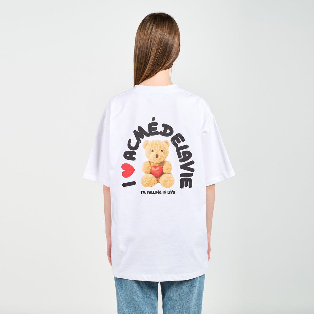アクメドラビ(acme' de la vie) I LOVE TEDDY BEAR SHORT SLEEVE T-SHIRT WHITE