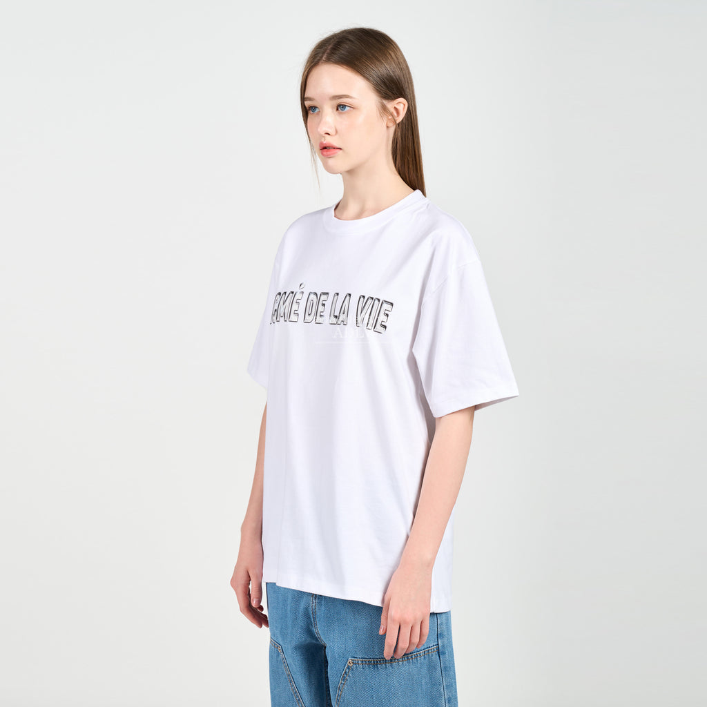 アクメドラビ(acme' de la vie) 3D CHROME LOGO SHORT SLEEVE T-SHIRT WHITE