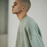 EZKATON (エズカートン) Satin Logo Sweatshirt Smoke Green JJMT6612