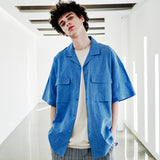 EZKATON (エズカートン) EZ Miracle Short Sleeve Shirt Blue STSS6590
