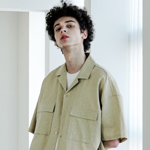 EZKATON (エズカートン) EZ Miracle Short Sleeve Shirt Beige STSS6590