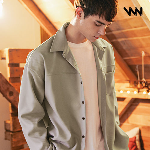 ダブルユーブイプロジェクト(WV PROJECT) Dare Herringbone Long Shirt BEIGE SYLS7328