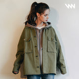 ダブルユーブイプロジェクト(WV PROJECT)EVELYN SHIRT JACKET KHAKI MJLS7308