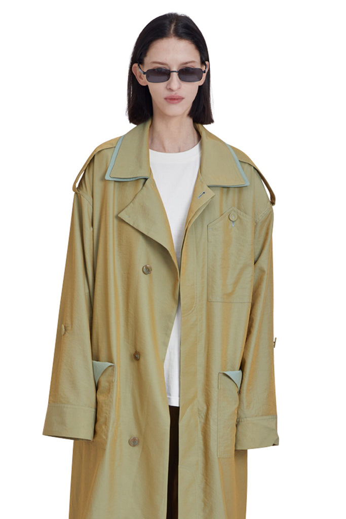 レイブレス(LABELESS) GREEN UPSIDE DOWN LONG COAT