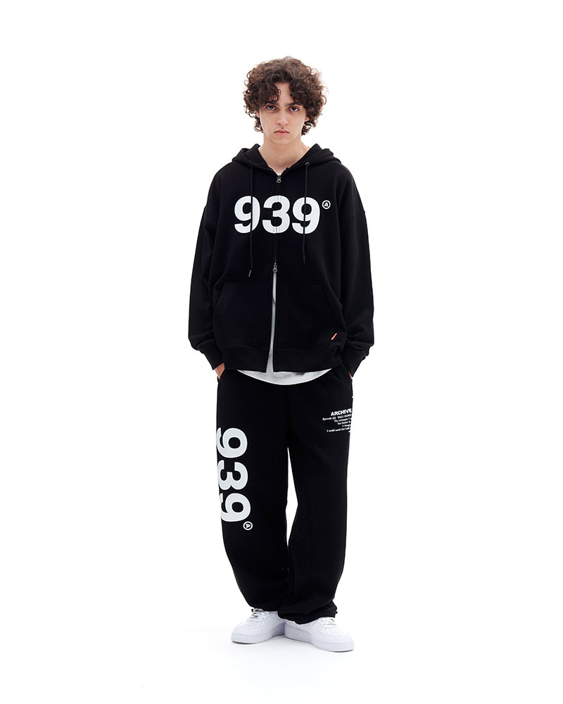 ARCHIVE BOLD (アーカイブボールド) 939 LOGO HOOD ZIP-UP (BLACK)